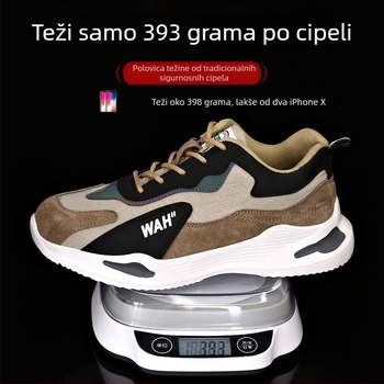 Sigurne radne cipele s čeličnom prstom, gornji dio od svinjske kože, niski profil, prozračne, otporne na probijanje i klizanje