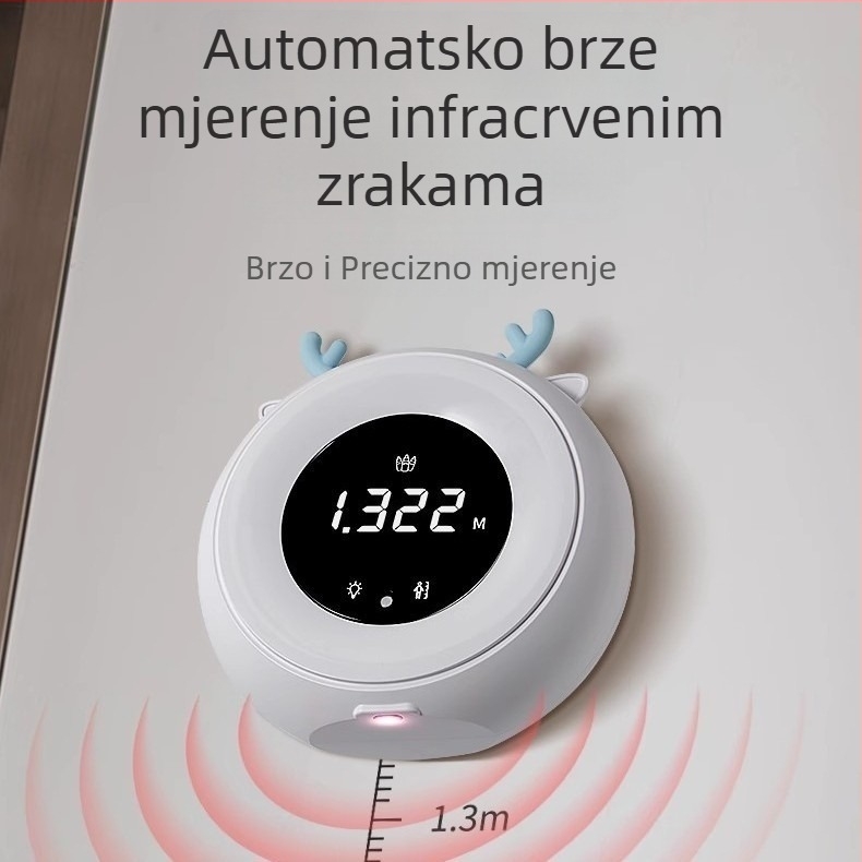 Lidar uređaj za mjerenje visine i težine za djecu – inteligentan infracrveni precizan elektronički mjerni instrument, 3-inčni LED zaslon, dodirna kontrola, ponovno punjiv