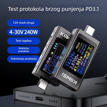 KWS-X1 protokolni detektor, ampermetar i voltmetar, Type-C tester, mjerač snage