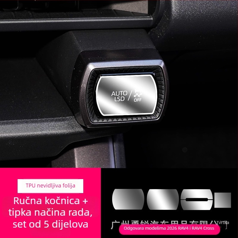 Zaštitni film za središnji zaslon od kaljenog stakla za 26 modela Toyota RAV4, TPU unutarnja zaštita