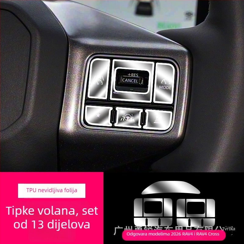 Zaštitni film za središnji zaslon od kaljenog stakla za 26 modela Toyota RAV4, TPU unutarnja zaštita