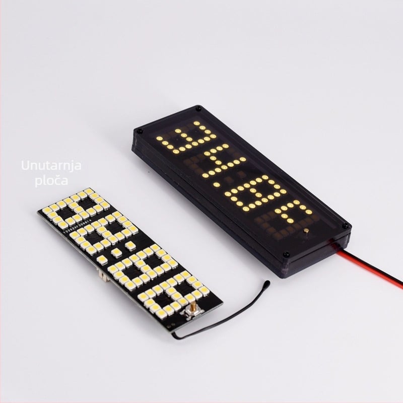 LED sat s matricom točaka za automobil, unutarnji termometar, mjerenje napona baterije, RX8025 visokoprecizni IC za mjerenje vremena, DIY ugradnja