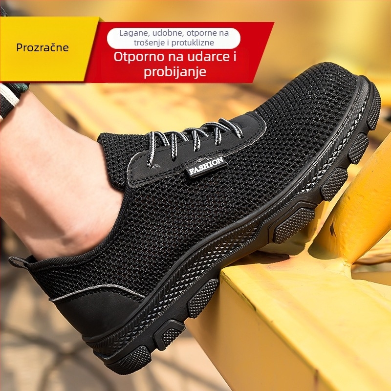 Sigurne radne cipele s čeličnom kapicom, protiv probijanja i udara, materijal: ultrafina koža + fly-woven mreža, niski gornji dio