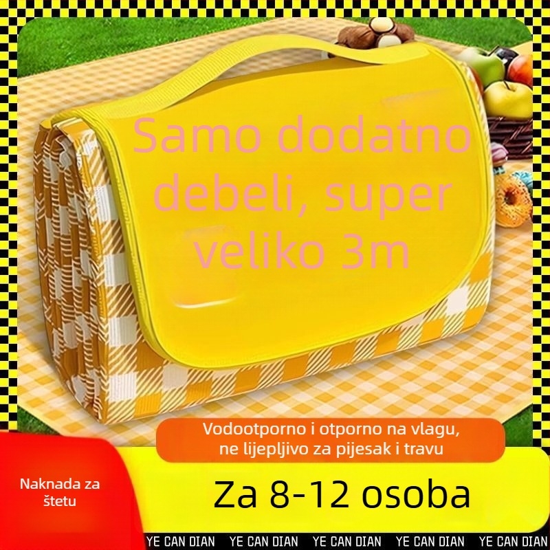 Piknik prostirka, vodootporna, debela, prijenosna, izrađena od Oxford platna, za kampiranje.