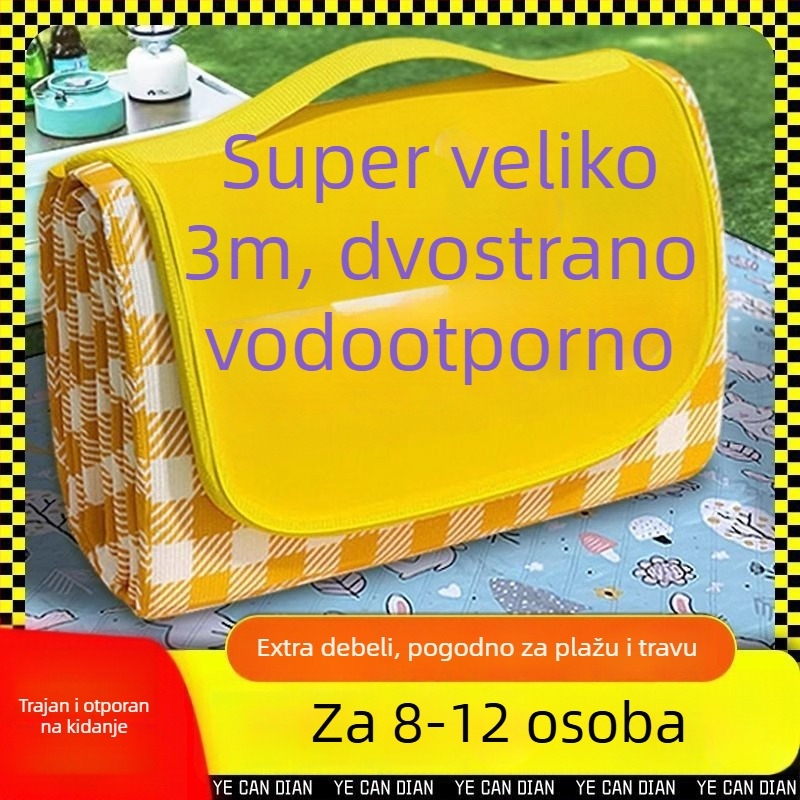 Piknik prostirka, vodootporna, debela, prijenosna, izrađena od Oxford platna, za kampiranje.