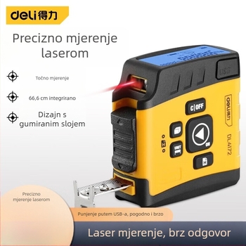 Deli laserski mjerač udaljenosti s digitalnim metrom — 3-u-1 mjerni alat
