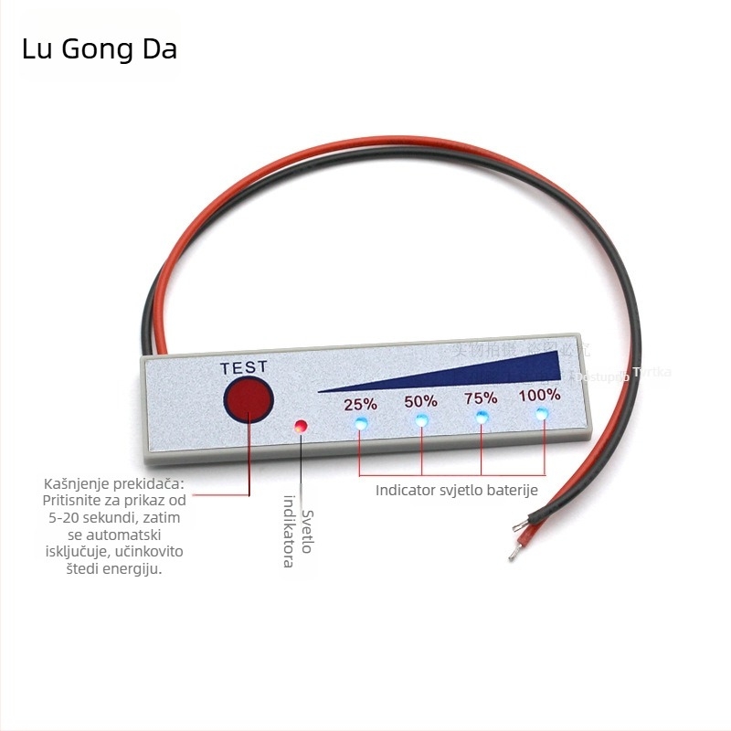 LGD 2-5S litijev baterijski paket postotni indikator ploča, zaslon 0-60V, -10°C do 65°C