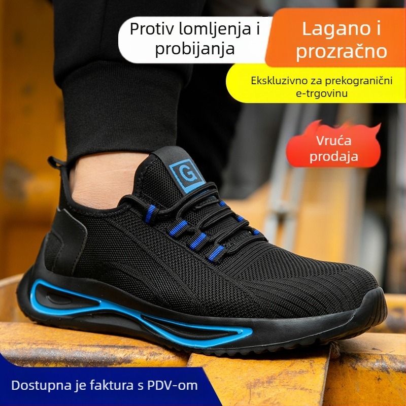 Cipele zaštitne s čeličnim prstom, otpornost na udarac i perforaciju, lagani mrežasti gornji dio, visok dizajn, ljetne radne cipele
