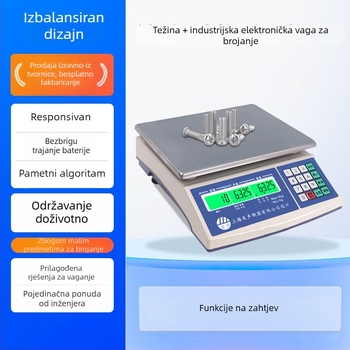 Elektronička vaga za brojanje, stolna verzija, model BS, raspon mjerenja 0-30 kg, elektroničko mjerenje, napajanje AC/DC, marka Weighing the Royal