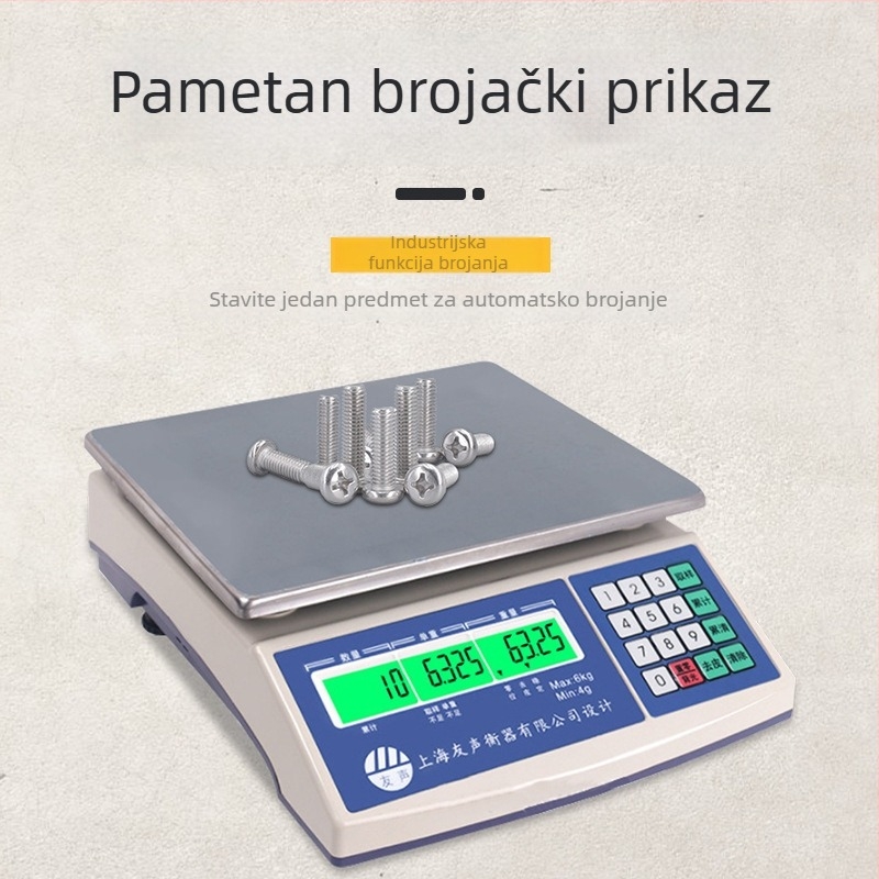 Elektronička vaga za brojanje, stolna verzija, model BS, raspon mjerenja 0-30 kg, elektroničko mjerenje, napajanje AC/DC, marka Weighing the Royal