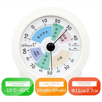 GEMlead Th303c Unutarnji mjerač temperature i vlage za kućnu upotrebu, dječju sobu, dom, dnevni boravak, ured, skladište, ljekarna