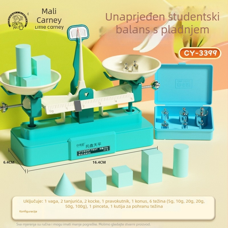 Little Carney 3399 Vaga s posudom – Nastavni alat za osnovnu matematiku, plastični materijal