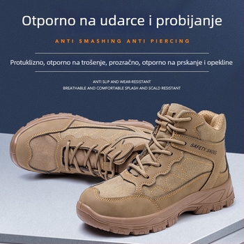 Sigurne radne cipele od velur kože, srednje visine, čelična špička, zaštita od udara i probijanja