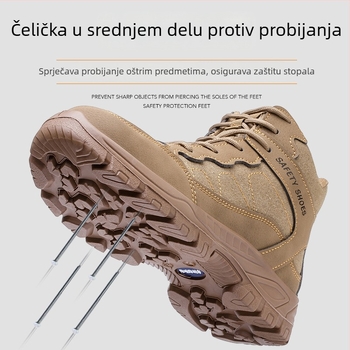 Sigurne radne cipele od velur kože, srednje visine, čelična špička, zaštita od udara i probijanja