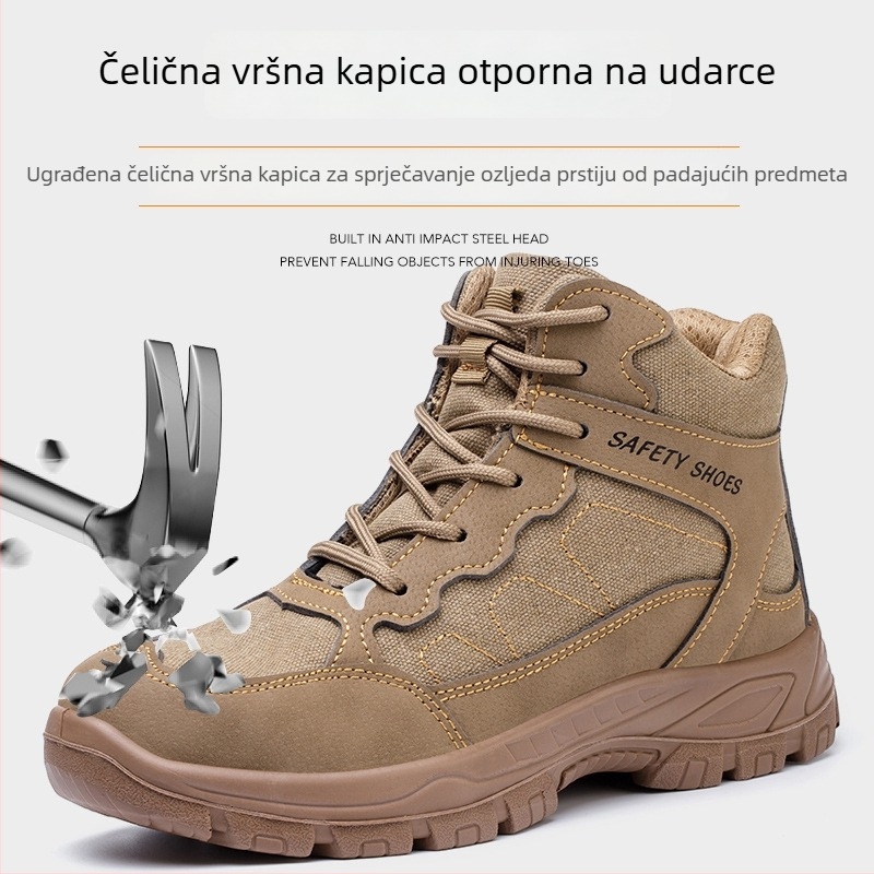 Sigurne radne cipele od velur kože, srednje visine, čelična špička, zaštita od udara i probijanja