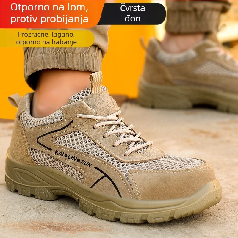 Sigurne radne cipele s čeličnim prstom, nubuk/ suede i prozračna mreža gornji dio, niski kroj, zaštita od udara i probijanja