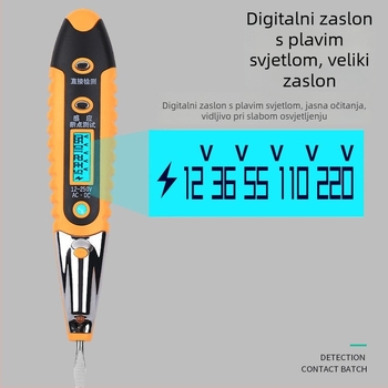 Višenamjenski induktivni digitalni tester olovka za mjerenje napona, LED osvjetljenje, nekontaktno testiranje