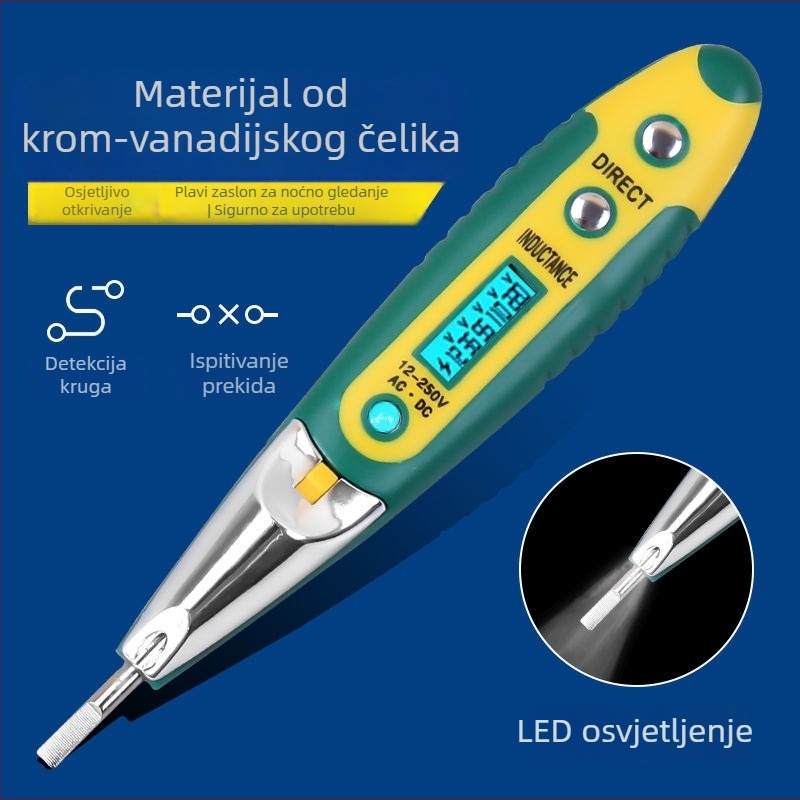 Višenamjenski induktivni digitalni tester olovka za mjerenje napona, LED osvjetljenje, nekontaktno testiranje