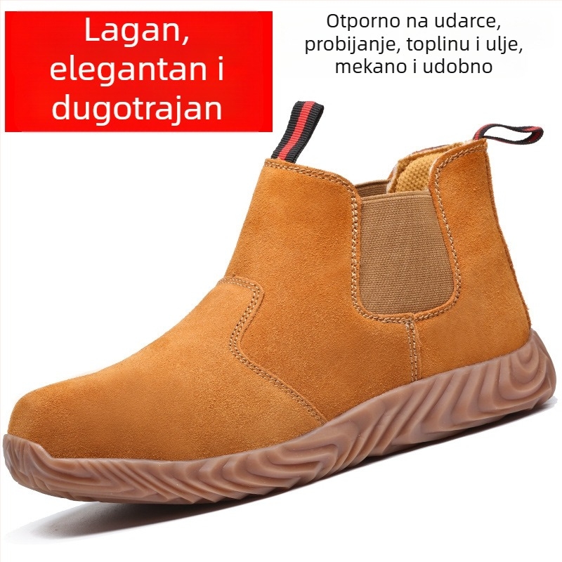 Cipele za zaštitu pri zavarivanju s čeličnim noskom, velur koža, srednji gornji dio, protiv udara i proboja