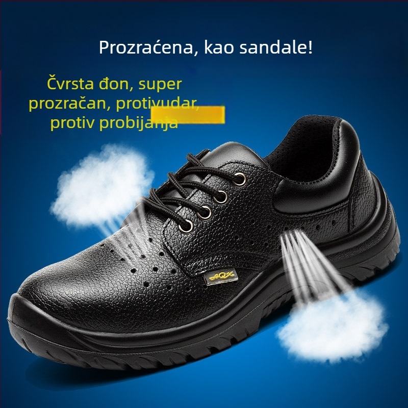 Muške cipele za sigurnost, prozračne, čelični prst, otporne na probijanje, lagane i protuklizne za industrijsku upotrebu
