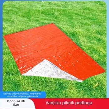 Piknik podloga s aluminiziranim PE filmom, vodootporna, sklopiva i prijenosna za kampiranje, otporna na vlagu za 1–2 osobe