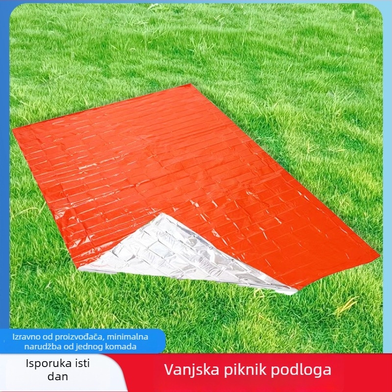 Piknik podloga s aluminiziranim PE filmom, vodootporna, sklopiva i prijenosna za kampiranje, otporna na vlagu za 1–2 osobe