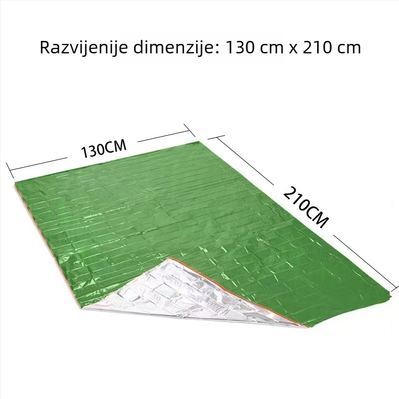 Piknik podloga s aluminiziranim PE filmom, vodootporna, sklopiva i prijenosna za kampiranje, otporna na vlagu za 1–2 osobe