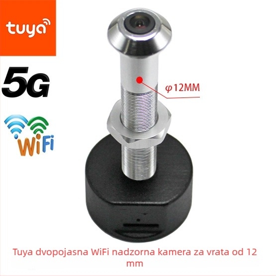 IP kamera za vrata s 180° širokokutnim fisheye objektivom, 1080P, 0.001 lx, 5V napajanje, kućište od aluminijske legure