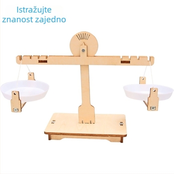 DIY STEM set s ravnotežnom vaga — drveni materijal, praktični znanstveni eksperimenti za djecu i učenike 7–14 godina
