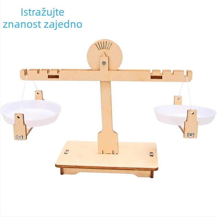 DIY STEM set s ravnotežnom vaga — drveni materijal, praktični znanstveni eksperimenti za djecu i učenike 7–14 godina