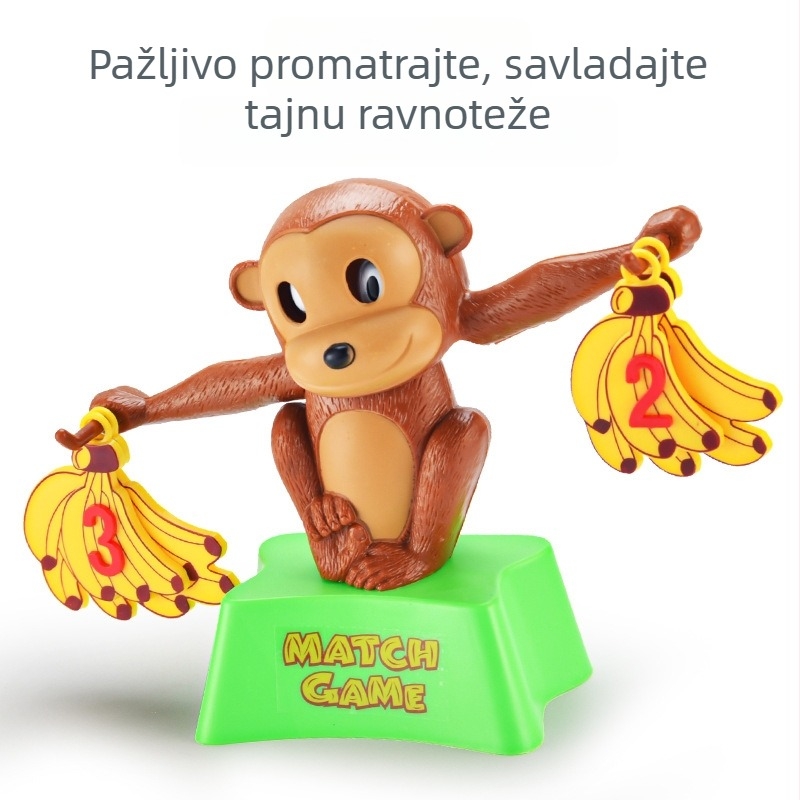 Velika majmunova vaga za učenje matematike: zbrajanje i oduzimanje, interaktivna stolna igra za djecu 3–6 godina, plastika