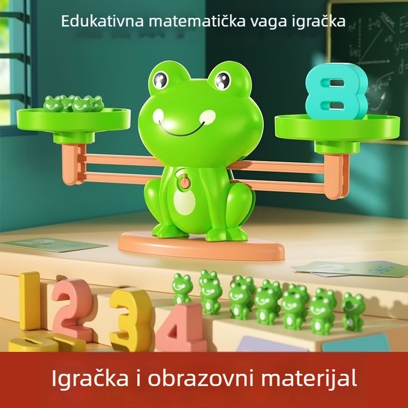 Žabja vaga za djecu – edukativna igra za matematiku i logičko razmišljanje, plastika, neelektrična, višenamjenska, unisex, za uzrast 4–6 godina