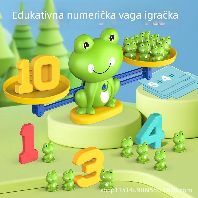 Žabja vaga za djecu – edukativna igra za matematiku i logičko razmišljanje, plastika, neelektrična, višenamjenska, unisex, za uzrast 4–6 godina
