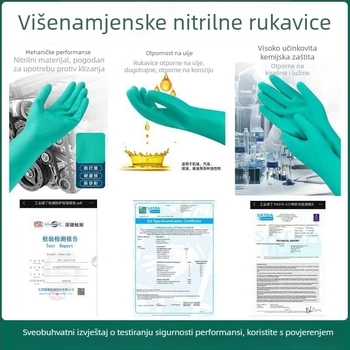 Xingyu zelene flokirane nitrilne rukavice za kuhinju, otporne na masnoće, prehrambene, vodootporne, duge