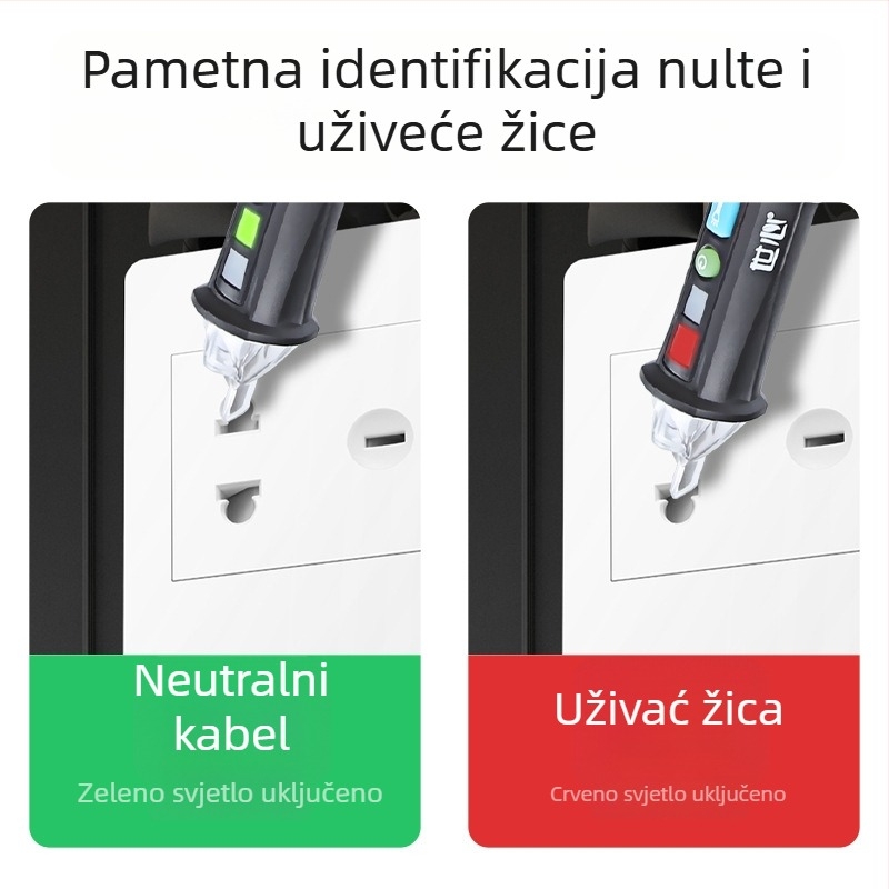 Tester napona – višenamjenski detektor prekida linije, induktivni inteligentni mjerni alat za kućnu upotrebu 12–1000V