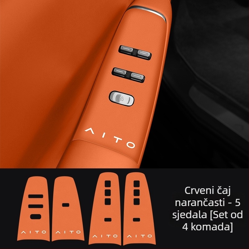 Kožne zaštitne naljepnice za ploče za podizanje prozora i tipke na vratima, kompatibilne s 26 modela Huawei Aito M7M8.