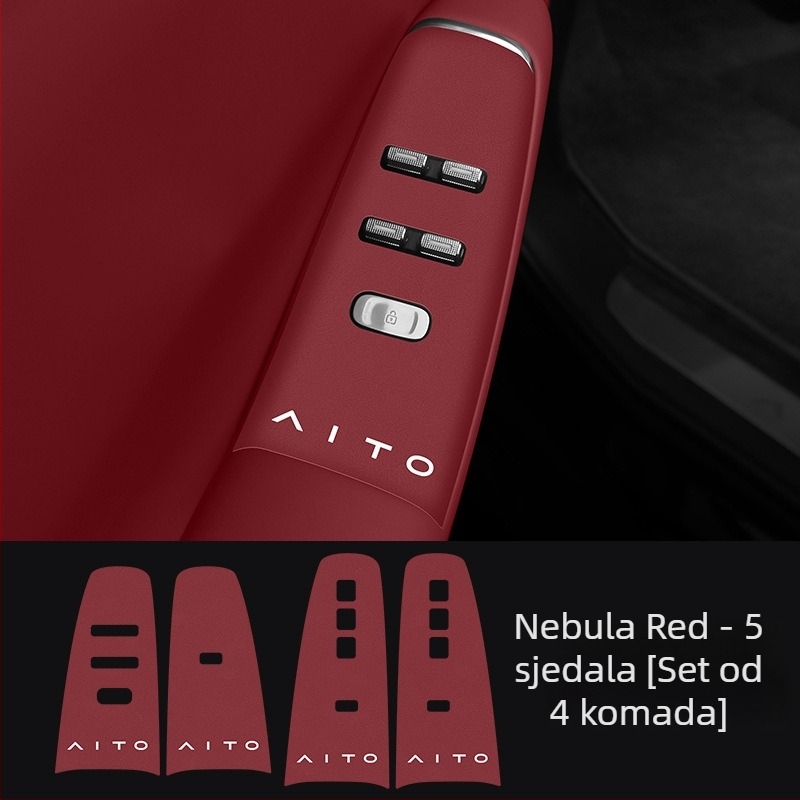Kožne zaštitne naljepnice za ploče za podizanje prozora i tipke na vratima, kompatibilne s 26 modela Huawei Aito M7M8.