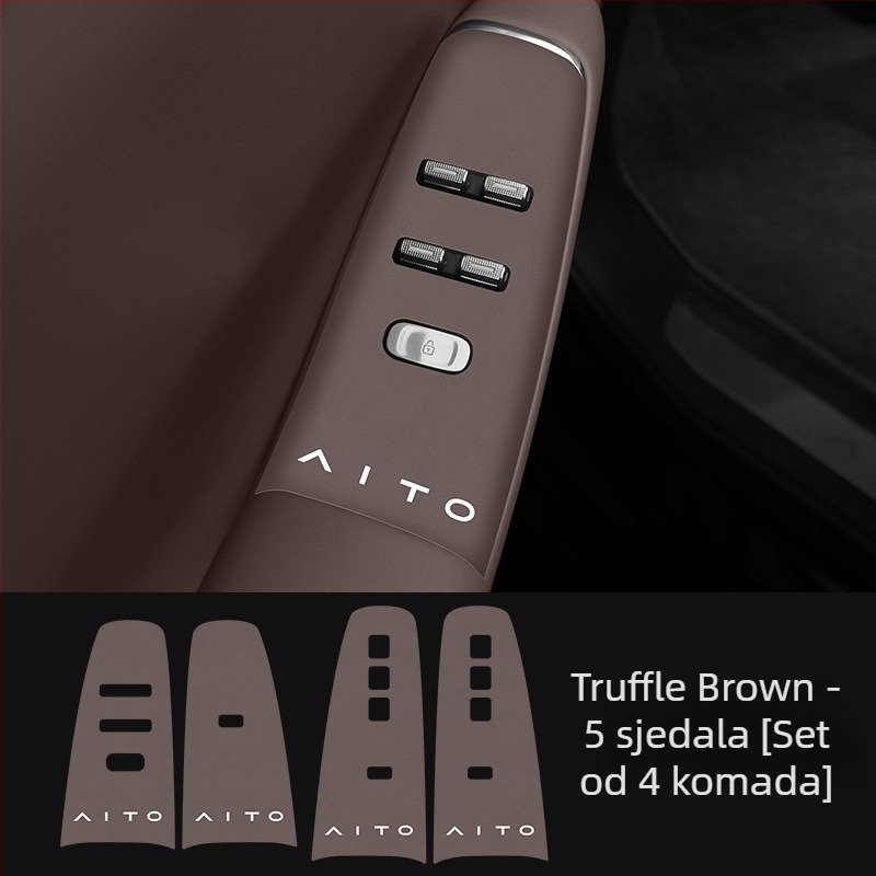 Kožne zaštitne naljepnice za ploče za podizanje prozora i tipke na vratima, kompatibilne s 26 modela Huawei Aito M7M8.