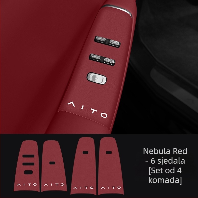 Kožne zaštitne naljepnice za ploče za podizanje prozora i tipke na vratima, kompatibilne s 26 modela Huawei Aito M7M8.