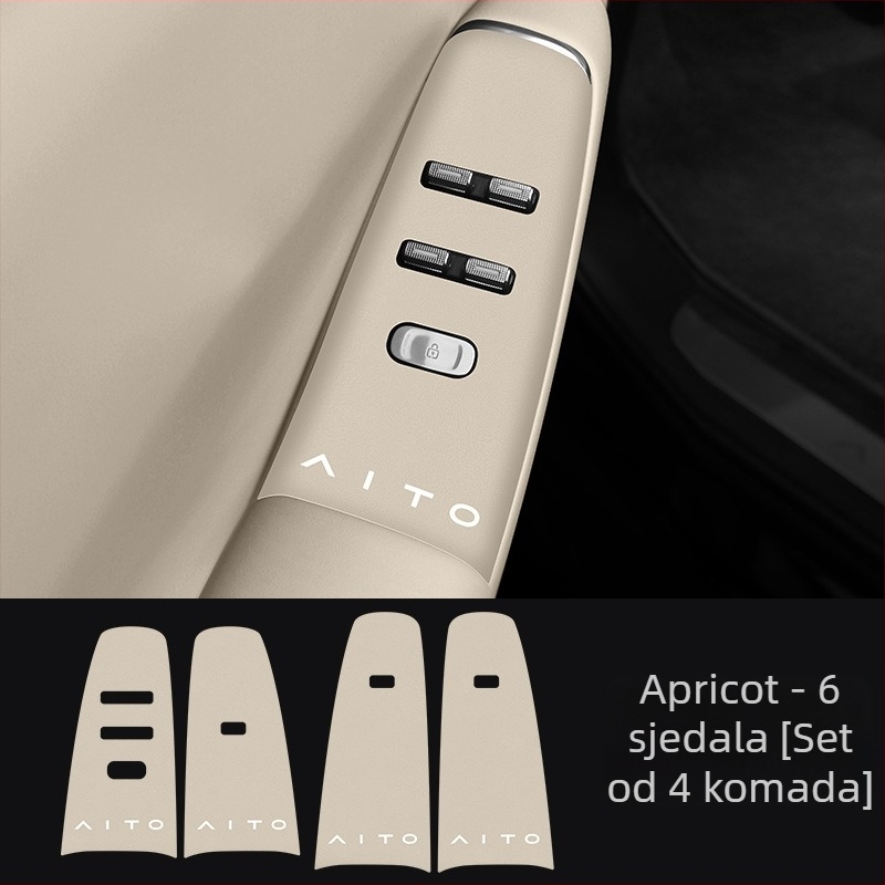 Kožne zaštitne naljepnice za ploče za podizanje prozora i tipke na vratima, kompatibilne s 26 modela Huawei Aito M7M8.