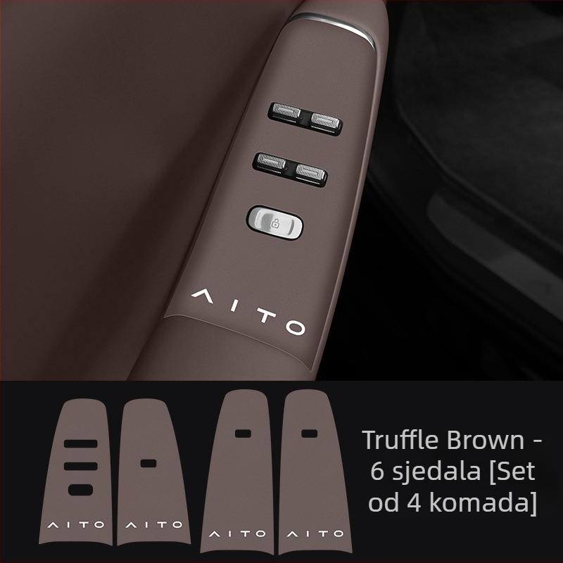Kožne zaštitne naljepnice za ploče za podizanje prozora i tipke na vratima, kompatibilne s 26 modela Huawei Aito M7M8.