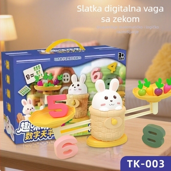Obrazovna igračka: zeko aritmetika i digitalna vaga – potiče logičko razmišljanje, interakciju roditelj-dijete i koordinaciju ruka-oko, plastični materijal