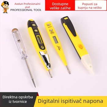 Digitalni mjerač napona s LED indikatorom, odvijač s osvjetljenjem, 12–250 V