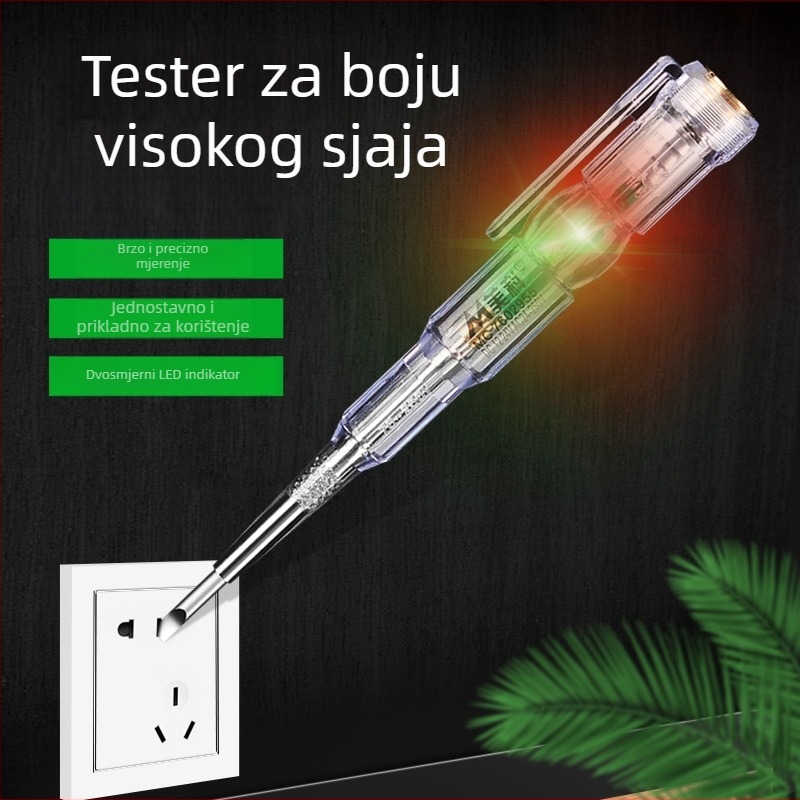 Meike tester za elektrikare s jasnim LED indikatorom, pametni testni alat, višefunkcijski indukcijski tester
