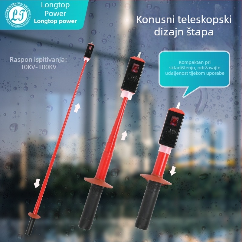10 kV visokovoltni produživi električni tester s alarmom i vizualno-zvučnim indikatorom