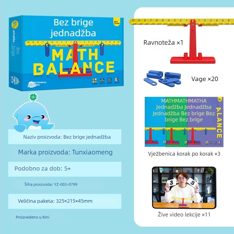Piggy Meng edukativna društvena igra: matematički balans-puzle za djecu 4–6 godina, obiteljska interakcija