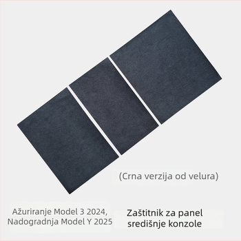 Suede zaštitni film za središnji panel konzole Tesla Model 3/Y, otporan na ogrebotine, otiske prstiju i masne mrlje