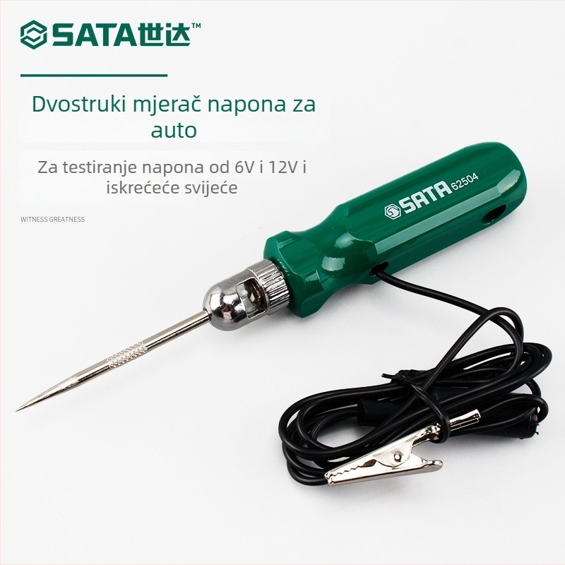 Automobilski tester napona, 6V/12V/24V, dvostruka uporaba, modeli 62503/62504, marka Sata/Sida