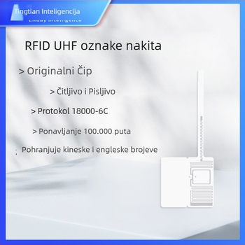 RFID UHF oznaka za nakit, M730 čip, domet čitanja 700, kapacitet pohrane 128, život brisanja/zapisivanja 100000, pasivna kartica
