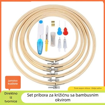 Set za križićno vez s bambusnim okvirom i dodacima u narodnom stilu